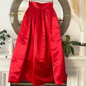 A.J. Bari Vintage Red Pleated Satin Formal Skirt, Size 4